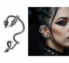 1 boucle d'oreille dragon en métal