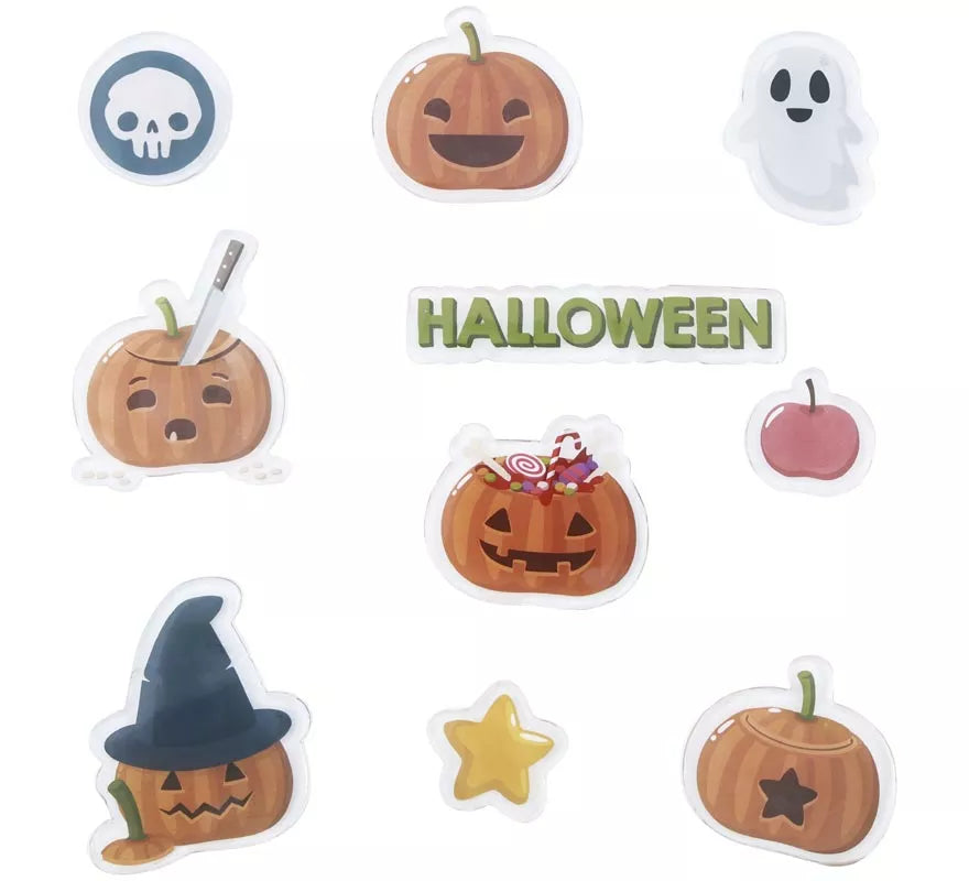 Translation missing: fr.10 Pegatinas de Gel Calabazas Halloween modelos surtidos