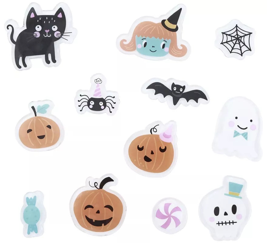 Translation missing: fr.12 Pegatinas de Gel Calabazas y Fantasmas modelos surtidos