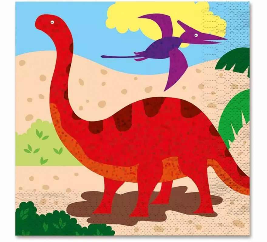 Translation missing: fr.12 Servilletas de Dinosaurios de 33x33