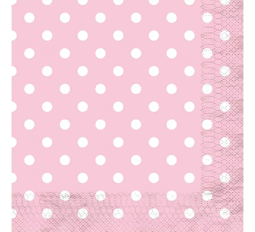 Translation missing: fr.12 Servilletas Rosa con Topos Blancos 33x33