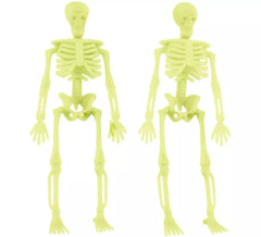 2 squelettes luminescents de 21 x 11 cm