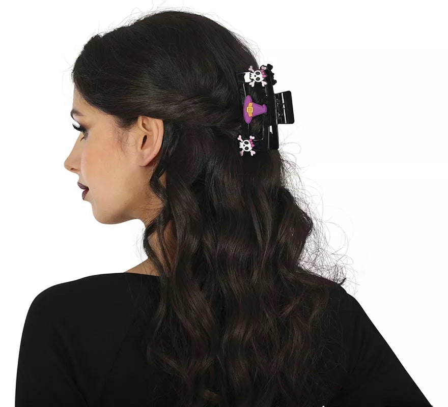 Translation missing: fr.2 Pinzas de Calavera Pirata y Bruja para el Pelo de 9 cm