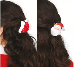 2 pinces à cheveux Père Noël 7 cm