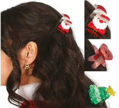 3 pinces à cheveux de Noël 3,5 cm