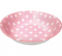 6 Bowls Rose à Pois Blancs