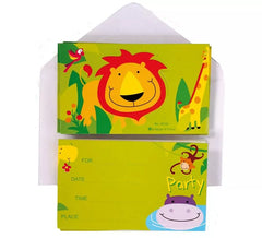 6 invitations jungle avec enveloppe