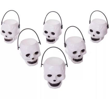 6 Mini Cabezas Calavera de 6x5x5 cm