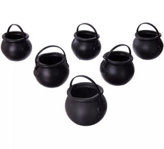 6 Mini-Chaudrons Noirs de 5x7x7 cm