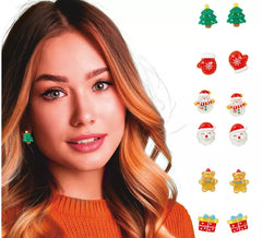 6 paires de boucles d'oreilles assorties