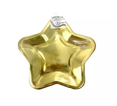 6 assiettes en carton étoile d'or 20 cm
