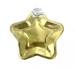 6 assiettes en carton étoile d'or 23 cm