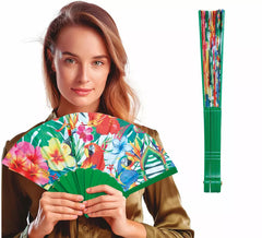 Éventail hawaïen de fleurs et d'animaux