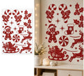 Adhesivo Decorativo Navideño con Purpurina roja de 30x40 cm