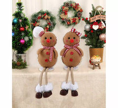 Assortiment de décorations de biscuits en pain d'épice assis, 17 cm