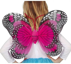 ailes de papillon fuchsia et noir 50x39 cm