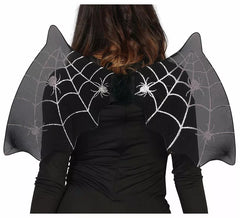Ailes de chauve-souris noires avec araignées 60X35 cm