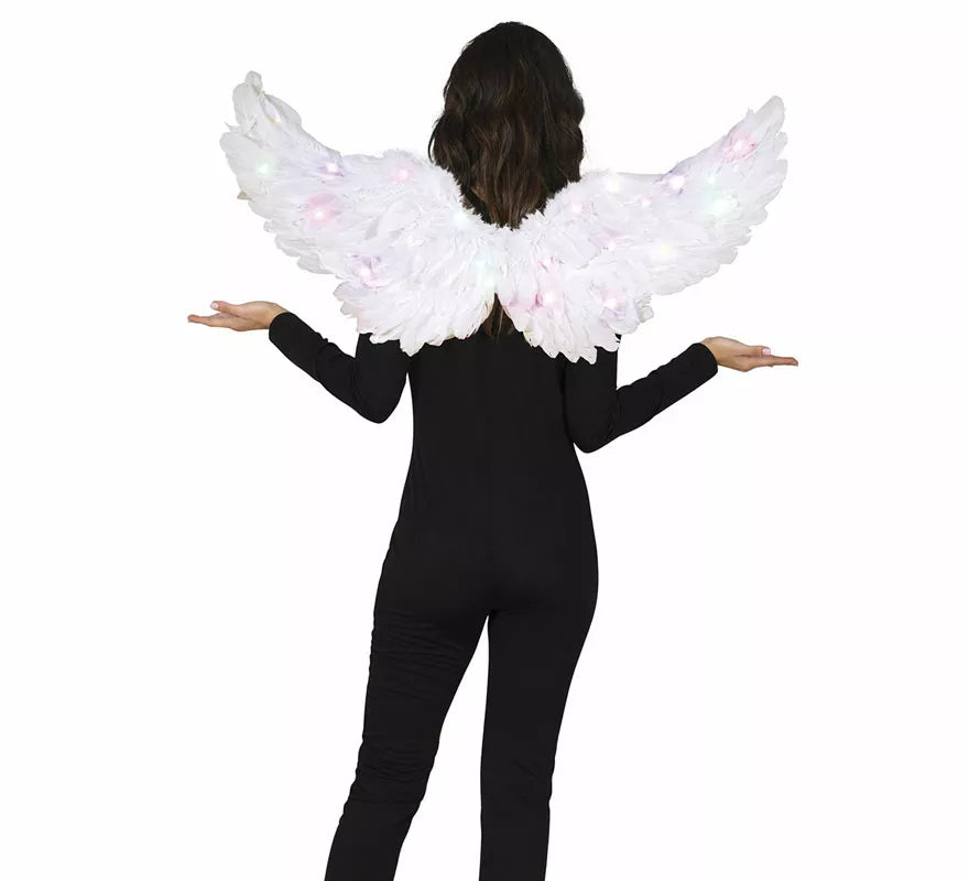 Translation missing: fr.Alas de Plumas blanca con luz de 80x40 cm