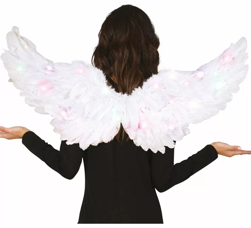 Translation missing: fr.Alas de Plumas blanca con luz de 80x40 cm