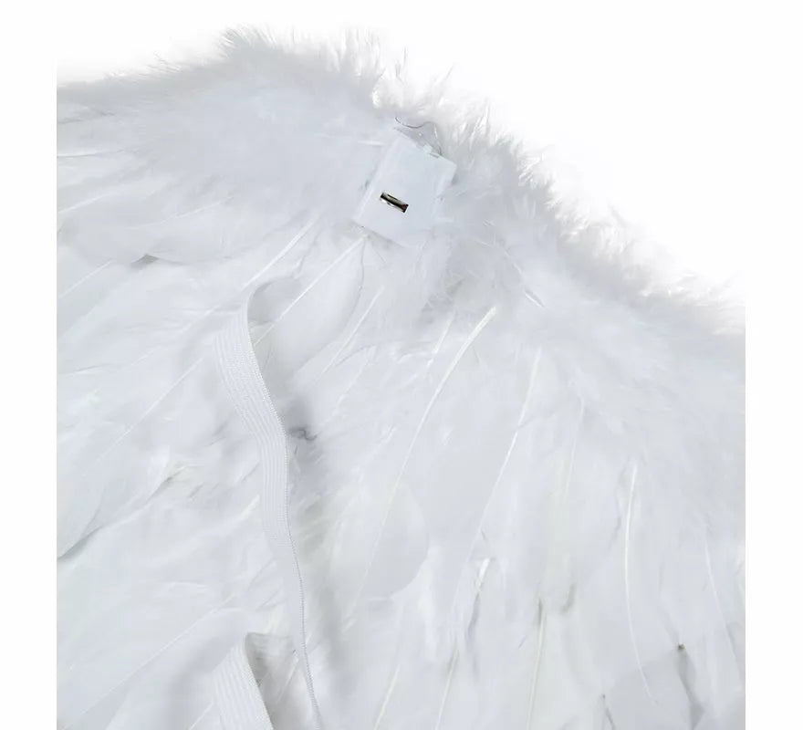 Translation missing: fr.Alas de Plumas blanca con luz de 80x40 cm