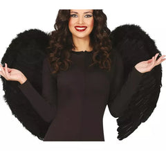 Ailes en plumes noires de 80x55 cm