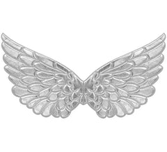 Ailes en tissu argenté 57x26 cm