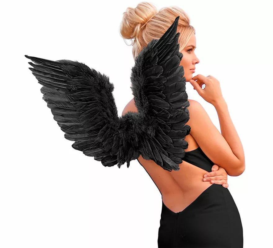 Translation missing: fr.Alas negras con Plumas 78x36 cm