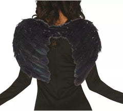 Ailes Noires à plumes de 50 cm Halloween