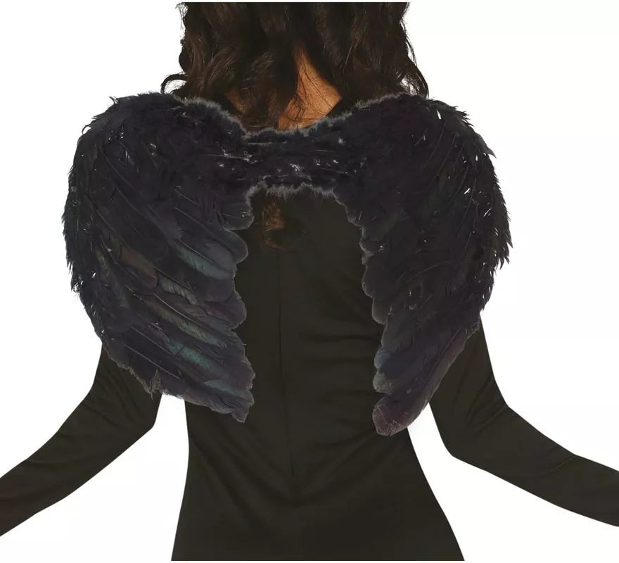 Translation missing: fr.Alas negras de plumas de 50 cm. para Halloween