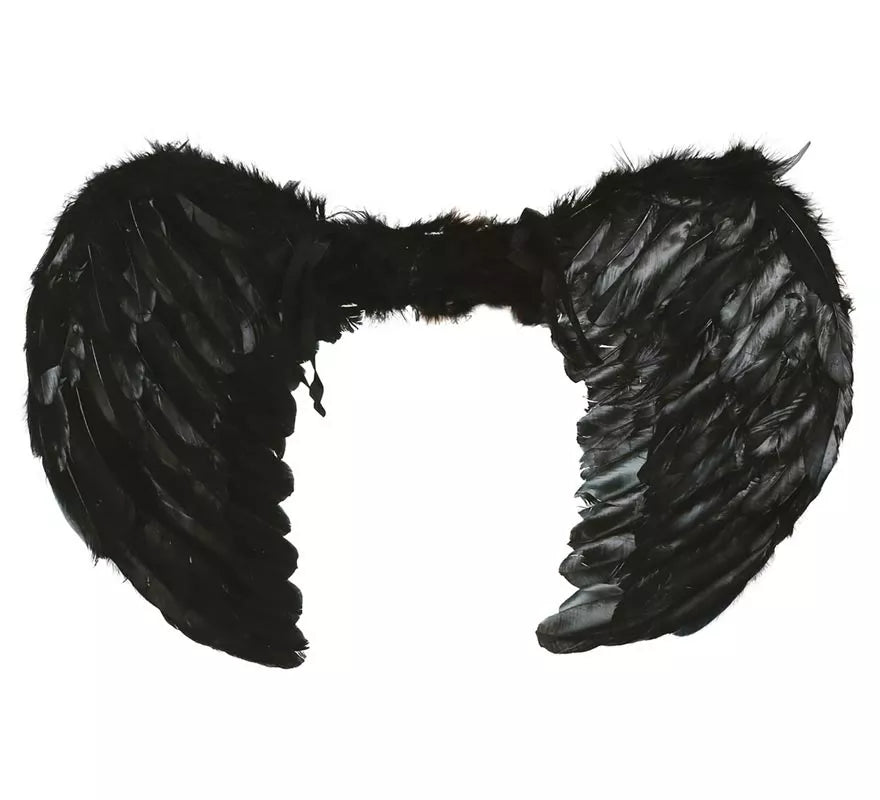 Translation missing: fr.Alas negras de plumas de 50 cm. para Halloween