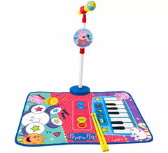 Tapis de batterie et de piano Peppa Pig avec pied de micro et baguettes