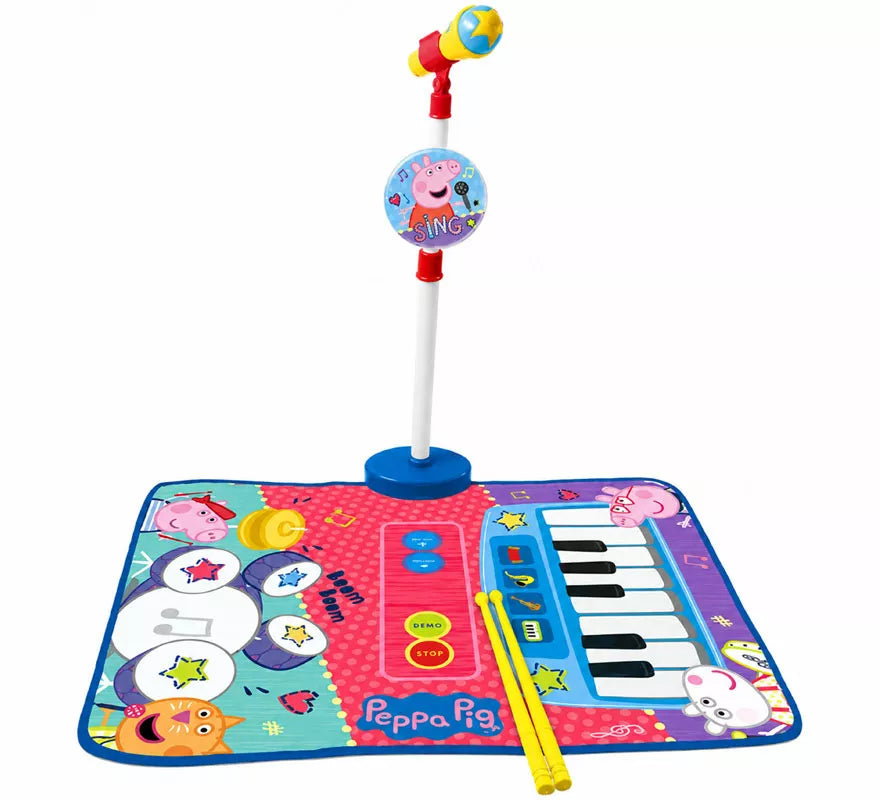 Translation missing: fr.Alfombra Batería y Piano con Micrófono de Pie y Baquetas Peppa Pig