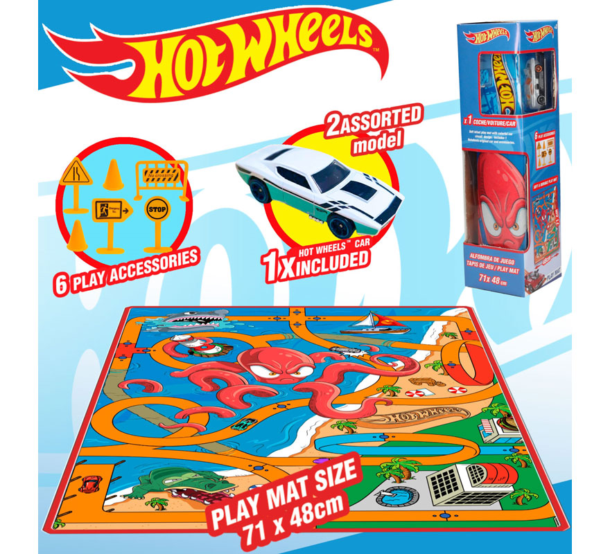 Translation missing: fr.Alfombra Hot Wheels de 70x47,5 cm con coche y señales