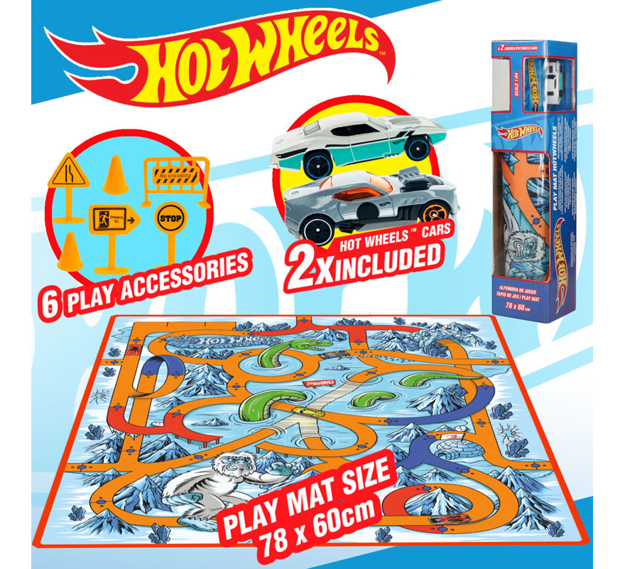Translation missing: fr.Alfombra Hot Wheels de 80x60 cm con 2 coches y señales