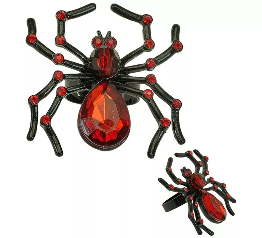 Translation missing: fr.Anillo Araña con Gema y Diamantes rojos