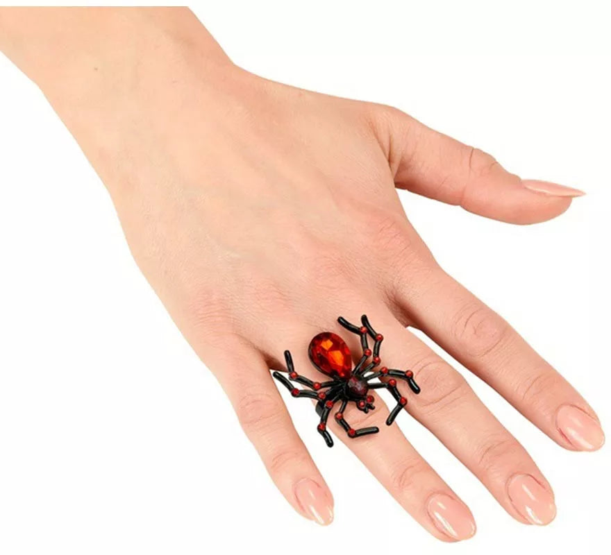 Translation missing: fr.Anillo Araña con Gema y Diamantes rojos