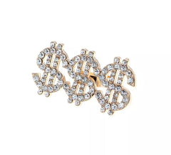 Bague brillante avec signe du dollar