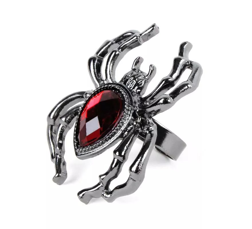 Translation missing: fr.Anillo de Araña con rubí falso de metal