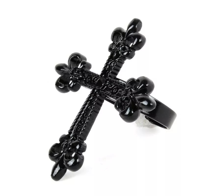 Translation missing: fr.Anillo de Cruz negra de metal