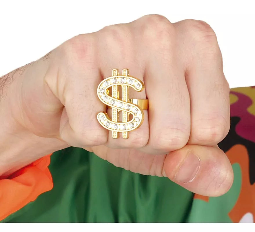 Anillo Dólar Metálico dorado