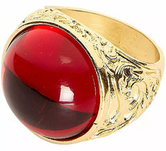 Bague en or avec gemme rouge