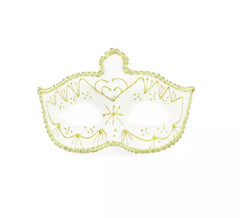 Masque de Carnaval blanc et or