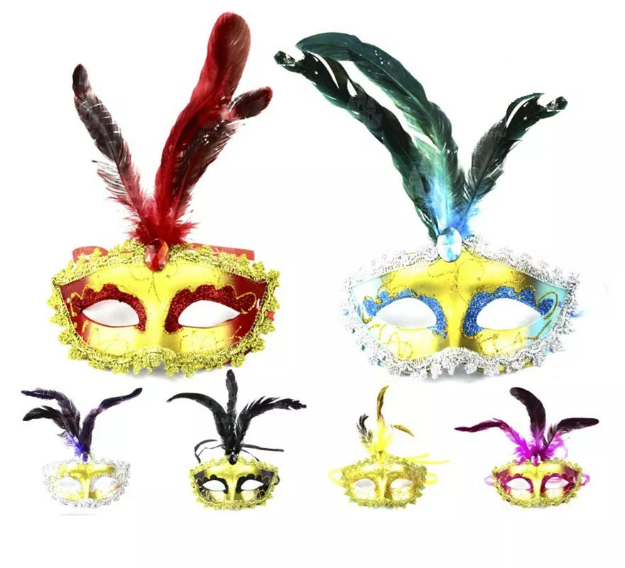 Translation missing: fr.Antifaz Carnaval con plumas colores surtidos