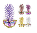 Antifaz Carnaval con ramillete colores surtidos