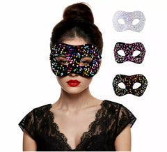 Masque à paillettes irisées de couleurs assorties