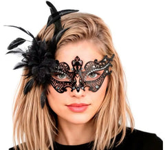 Masque à plumes noires