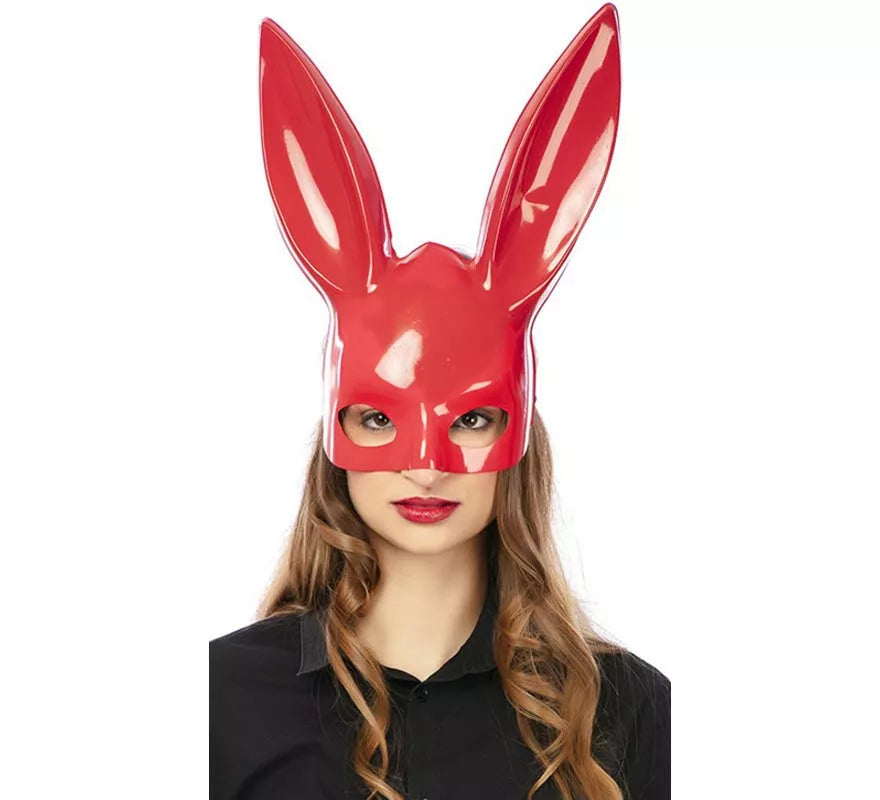 Translation missing: fr.Antifaz de Conejo rojo con orejas grandes adulto de 33,5x27 cm