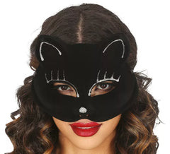 Masque en velours chat noir