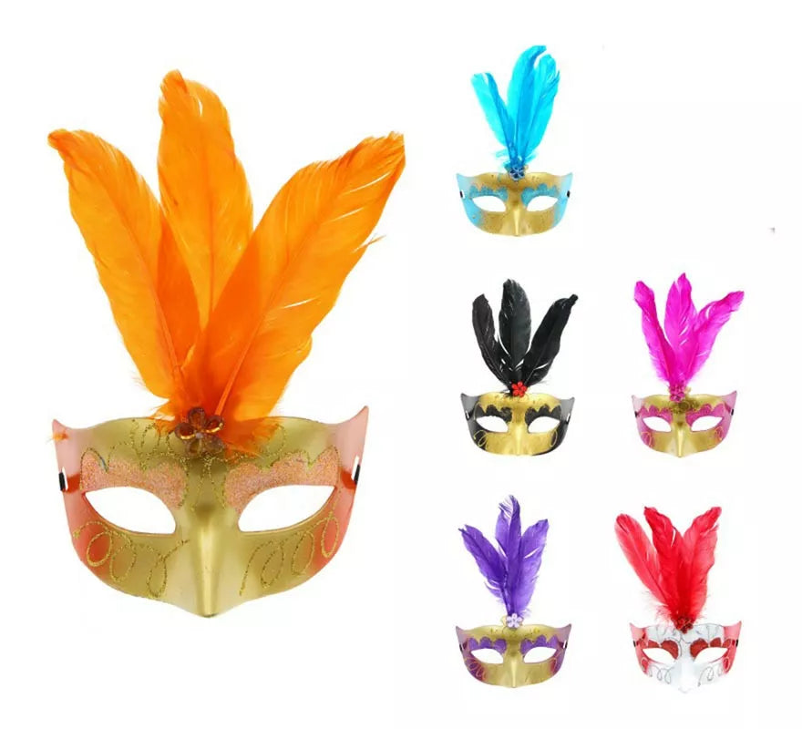 Translation missing: fr.Antifaz de Plumas mate colores surtidos