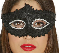 Mi-Masque décoré noir